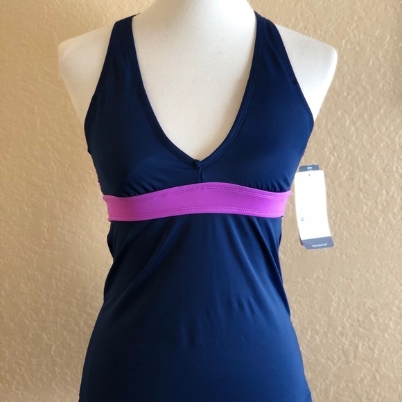C9 By Champion Cut out Blue Purple Tankini Top size S - Picture 1 of 8